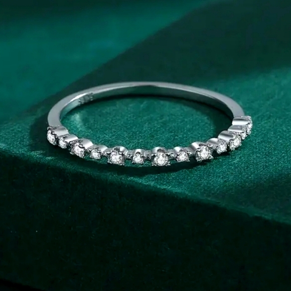 S925 Solid Sterling Silver Eternity Band - Picture 3 of 5